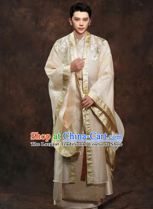 Chinese Ancient Prince Golden Clothing Traditional Song Dynasty Wedding Costumes