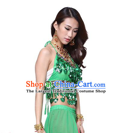 Indian Belly Dance Performance Costumes Asian Raks Sharki Dancewear Oriental Dance Green Uniforms