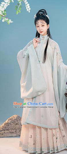 China Traditional Ming Dynasty Young Lady Clothing Ancient Patrician Woman Hanfu Dress Costumes