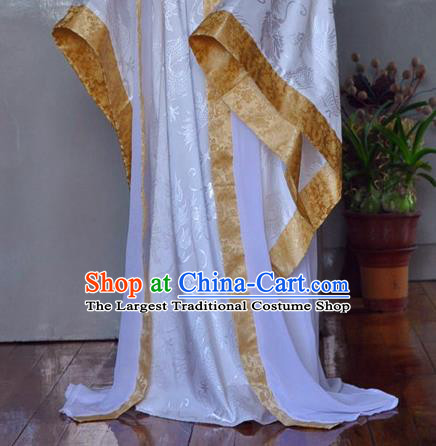 Chinese Ancient Nobility Childe White Hanfu Clothing Drama Cosplay Prince Apparels Jin Dynasty Scholar Garment Costumes