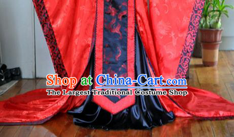 Chinese Zhou Dynasty Emperor Garment Costumes Ancient King Red Hanfu Clothing Drama Cosplay Prince Wedding Apparels