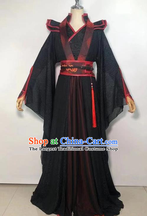Chinese Qin Dynasty Swordsman  Garment Costumes Ancient Knight Clothing Game Cosplay Young Hero Apparels