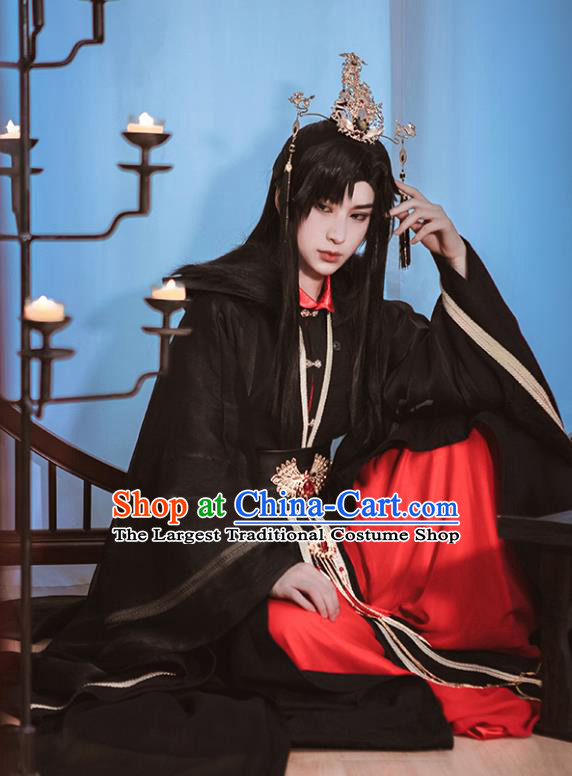 Chinese Ancient Royal Highness Clothing Game Cosplay Emperor Mo Ran Apparels Demon King Garment Costumes