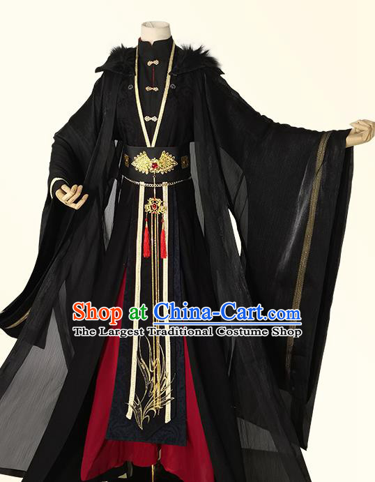 Chinese Ancient Royal Highness Clothing Game Cosplay Emperor Mo Ran Apparels Demon King Garment Costumes