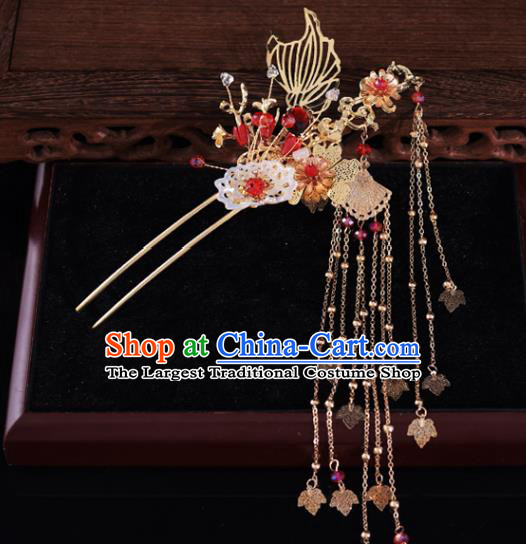 Chinese Classical Xiuhe Suit Shell Hair Crown and Hairpins Traditional Wedding Hair Accessories