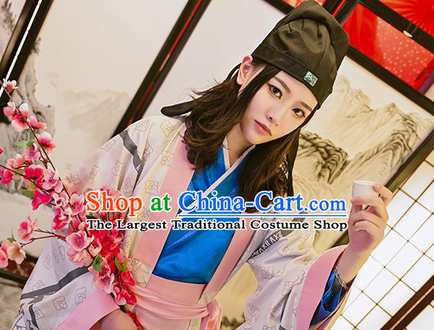 Chinese Ancient Young Childe Clothing Cosplay Tang Bohu Apparels Song Dynasty Scholar Garment Costumes