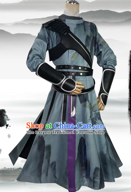 Chinese Tang Dynasty Knight Garment Costumes Ancient Swordsman Clothing Cosplay Beadle Apparels