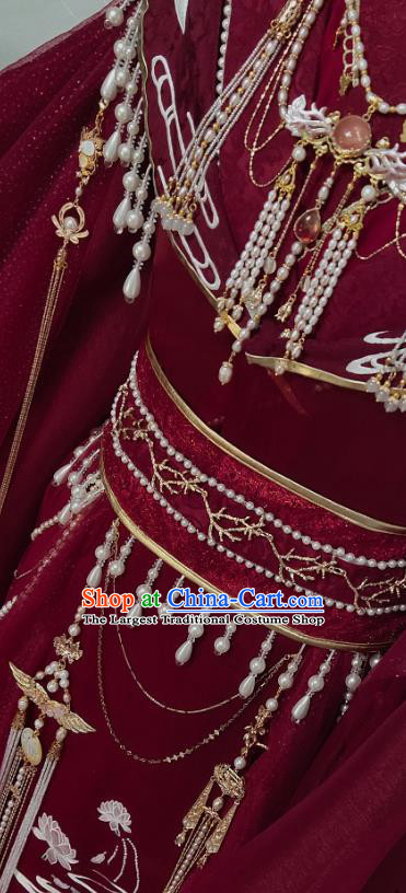 Chinese Cosplay Childe Wedding Red Apparels Jin Dynasty Swordsman Garment Costumes Ancient Prince Xie Lian Clothing