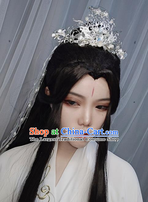 Chinese Ancient Swordsman Hair Accessories Traditional Jin Dynasty Childe Chu Wanning Hairdo Crown Headwear