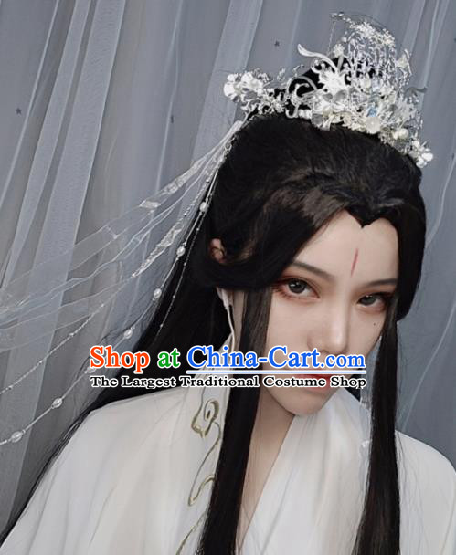 Chinese Ancient Swordsman Hair Accessories Traditional Jin Dynasty Childe Chu Wanning Hairdo Crown Headwear