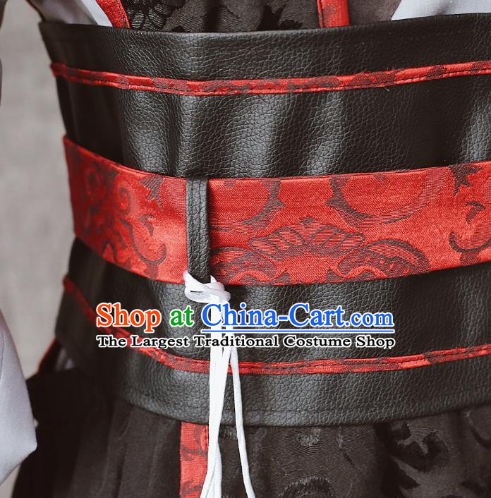 Chinese Ancient Knight Black Garment Costumes Jin Dynasty Taoist Priest Clothing Cosplay Swordsman Wei Wuxian Apparels