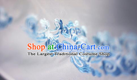 Chinese Cosplay Swordsman Lan Sizhui Apparels Ancient Knight White Garment Costumes Song Dynasty Scholar Clothing