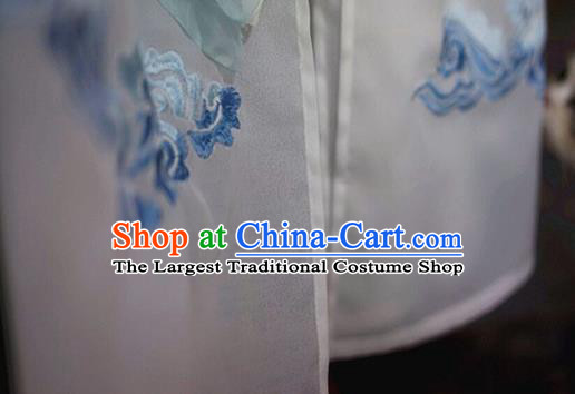 Chinese Cosplay Swordsman Lan Sizhui Apparels Ancient Knight White Garment Costumes Song Dynasty Scholar Clothing