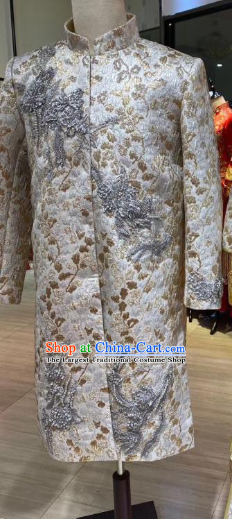 Indian Traditional Wedding Jacket Garment Costumes India Bridegroom Embroidered Long Gown