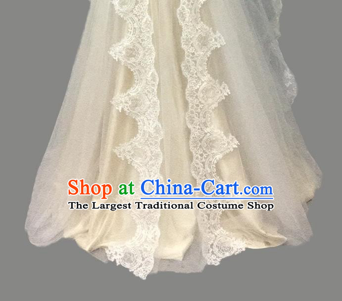 Chinese Hui Ethnic Bride Clothing Classical Embroidered Champagne Full Dress Traditional Wedding Garment Costumes