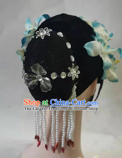 Chinese Traditional Stage Performance Wigs Hair Accessories Beijing Opera Headwear Classical Dance Headdress