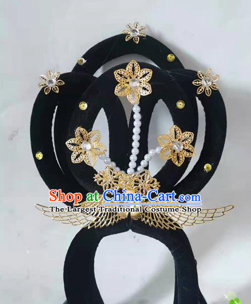 Chinese Classical Dance Hair Accessories Traditional Stage Performance Wigs and Hair Crown Beijing Opera Hua Tan Headdress