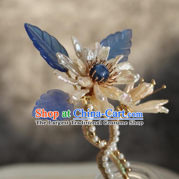 China Traditional Hanfu Hair Accessories Ancient Princess Chrysanthemum Hairpin Song Dynasty Young Beauty Shell Hair Stick