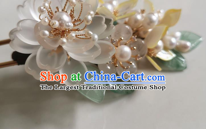 China Traditional Hanfu Hair Accessories Ancient Palace Lady Hairpin Ming Dynasty Pearls Hair Stick
