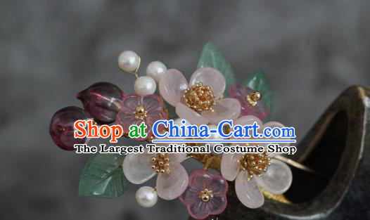 China Traditional Hanfu Headpiece Ancient Princess Hairpin Ming Dynasty Young Lady Plum Blossom Hair Stick