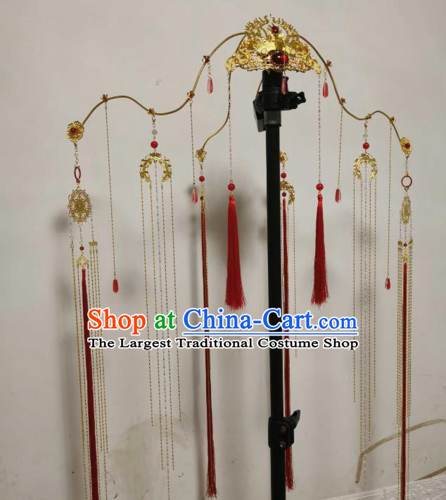 Chinese Ancient Crown Prince Golden Hair Crown Traditional Cosplay Swordsman Xie Lian Wedding Hair Accessories