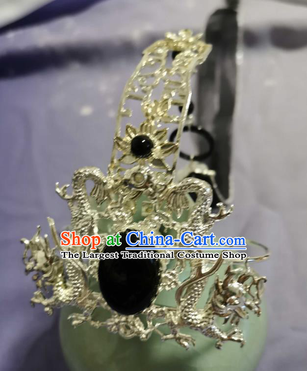 Chinese Cosplay Swordsman Hair Accessories Ancient Childe Argent Hair Crown Traditional Hanfu Headdress
