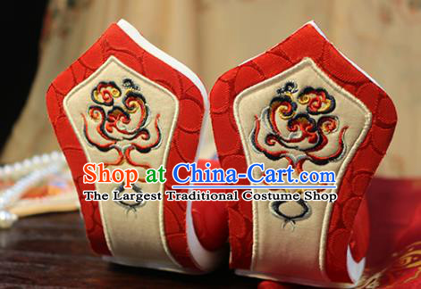 Chinese Tang Dynasty Embroidered Shoes Wedding Red Cloth Shoes Traditional Hanfu Shoes Ancient Princess Shoes
