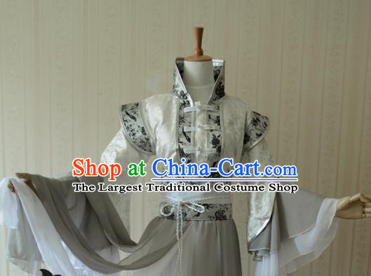 Chinese Ancient Prince Garment Costumes Cosplay Swordsman Bai Zihua Hanfu Clothing Traditional Ming Dynasty Royal Highness Apparels