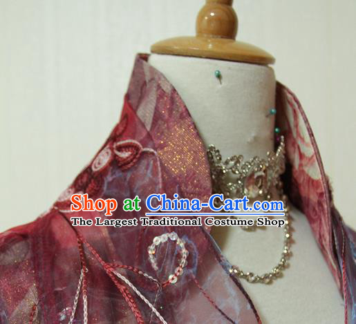 China Traditional Jin Dynasty Princess Purple Hanfu Dress Cosplay Fairy Clothing Ancient Court Beauty Garments