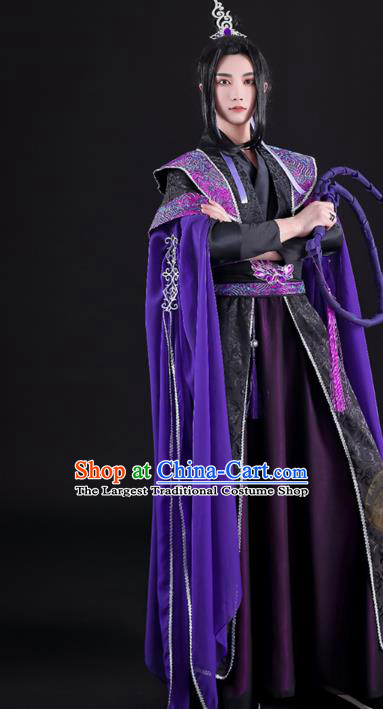 Chinese Cosplay Swordsman Black Hanfu Clothing Traditional Jin Dynasty King Apparels Ancient Taoist Priest Garment Costumes
