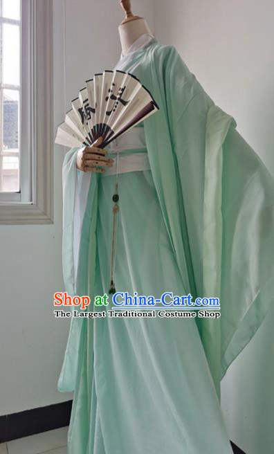 Chinese Cosplay Swordsman Shen Qingqiu Green Hanfu Clothing Traditional Jin Dynasty Childe Apparels Ancient Scholar Garment Costumes