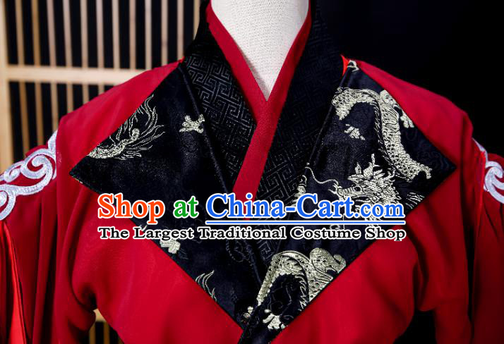 Chinese Cosplay Swordsman Hua Cheng Red Hanfu Clothing Traditional Jin Dynasty King Apparels Ancient Young Knight Garment Costumes