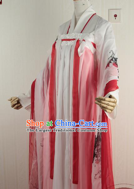 China Traditional Tang Dynasty Princess Pink Hanfu Dress Cosplay Noble Lady Clothing Ancient Fairy Garments