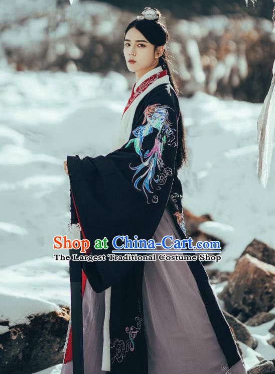 China Ancient Young Childe Hanfu Clothing Traditional Jin Dynasty Crown Prince Embroidered Garment Historical Clothing