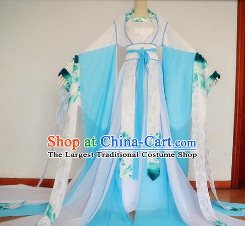 China Traditional Tang Dynasty Court Lady Hanfu Dress Cosplay Fairy Princess Clothing Ancient Swordswoman Garments