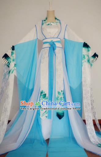 China Traditional Tang Dynasty Court Lady Hanfu Dress Cosplay Fairy Princess Clothing Ancient Swordswoman Garments