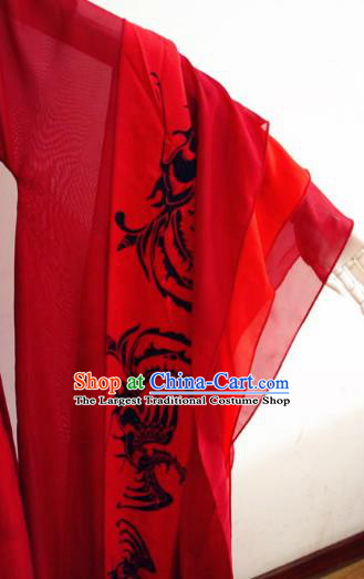 China Cosplay Fairy Bai Fengjiu Clothing Ancient Young Beauty Garments Traditional Tang Dynasty Princess Red Hanfu Dress