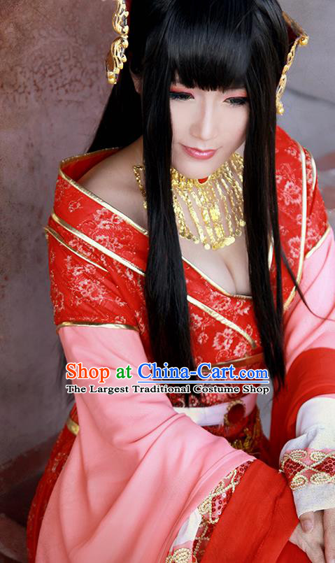 China Ancient Young Beauty Wedding Garments Traditional Jin Dynasty Princess Hanfu Dress Cosplay Female Swordsman Clothing