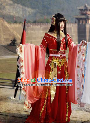 China Ancient Young Beauty Wedding Garments Traditional Jin Dynasty Princess Hanfu Dress Cosplay Female Swordsman Clothing