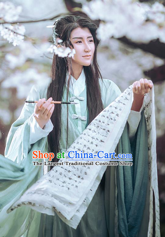 China Traditional Cosplay Swordsman Xie Yun Hanfu Clothing Ancient Prince Apparels Jin Dynasty Childe Garment Costumes