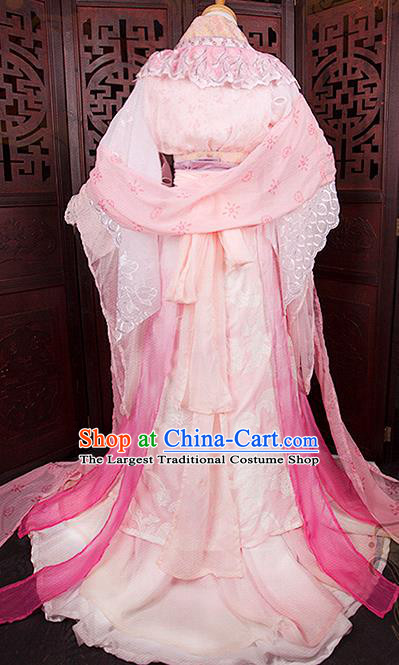 China Cosplay Princess Clothing Ancient Fairy Garments Traditional Song Dynasty Palace Lady Pink Hanfu Dress