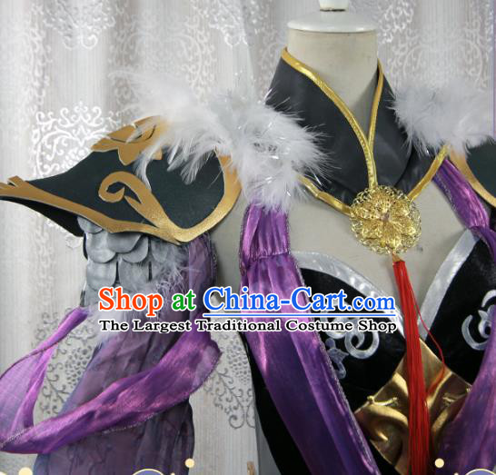 China Ancient Warrior Garments Traditional Game Swordswoman Armor Dress Cosplay Female General Clothing
