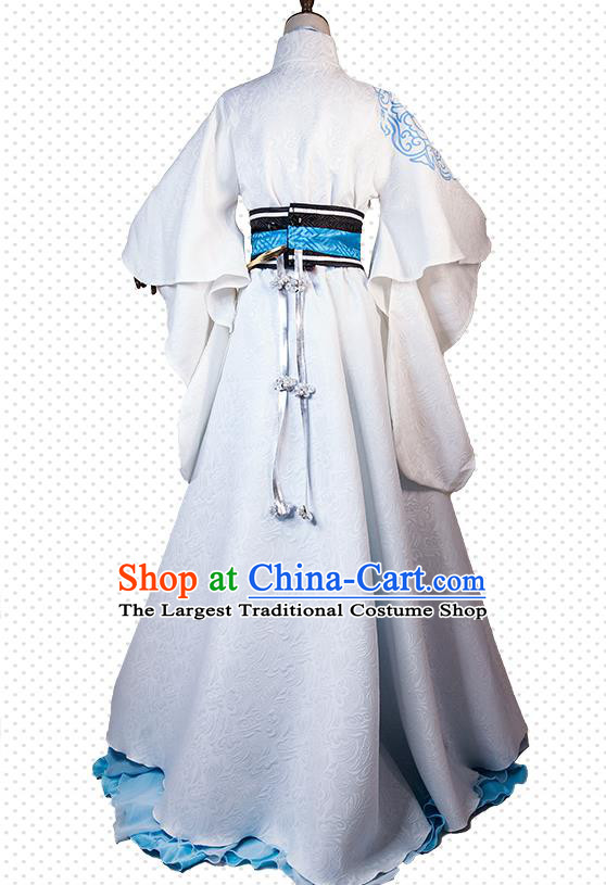 Chinese Ancient Swordsman Garment Costumes Cosplay Taoist Priest Clothing Traditional Qin Dynasty Young Childe Apparels