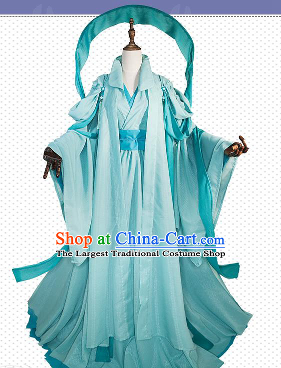 China Traditional Game Performance Green Hanfu Dress Cosplay Goddess Clothing Ancient Fairy Garments