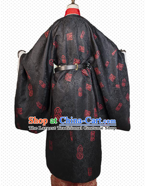 Chinese Ancient Young Swordsman Garment Costumes Cosplay Nobility Childe Clothing Traditional Tang Dynasty Scholar Round Collar Robe Apparels