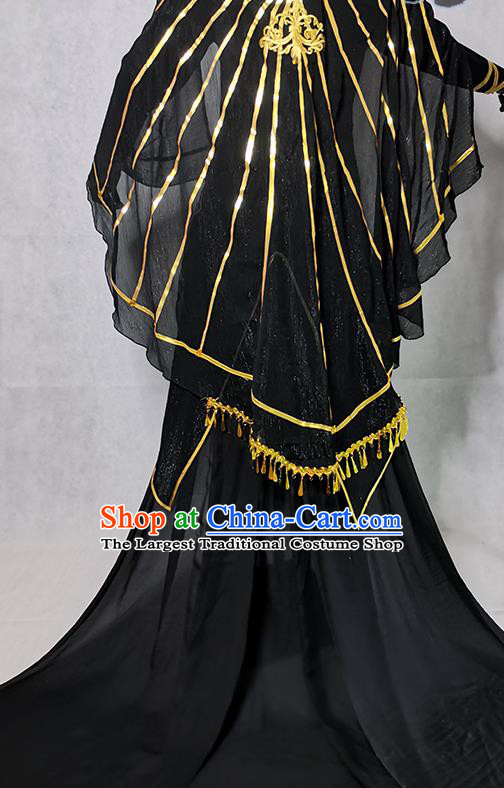Chinese Ancient Taoist Priest Garment Costumes Cosplay King Black Clothing Traditional Qin Dynasty Swordsman Apparels