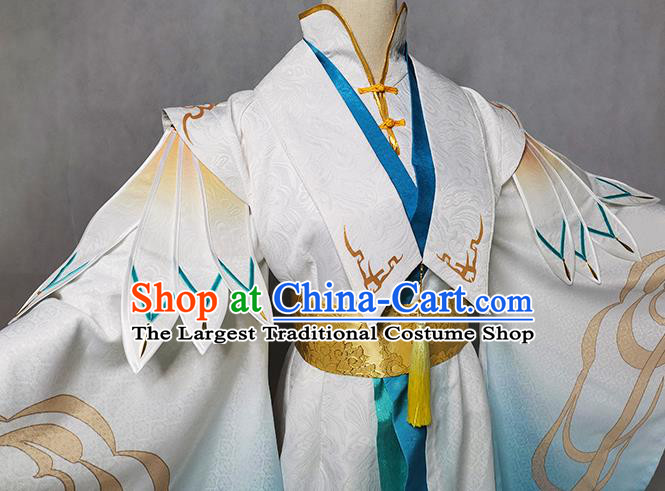 Chinese Traditional Qin Dynasty Swordsman Apparels Ancient Taoist Priest Garment Costumes Cosplay Immortal Qing Xuan Clothing