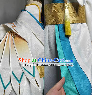 Chinese Traditional Qin Dynasty Swordsman Apparels Ancient Taoist Priest Garment Costumes Cosplay Immortal Qing Xuan Clothing