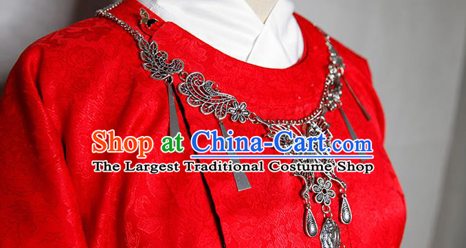 Chinese Ancient Imperial Bodyguard Garment Costumes Cosplay Swordsman Red Robe Clothing Traditional Tang Dynasty Knight Apparels