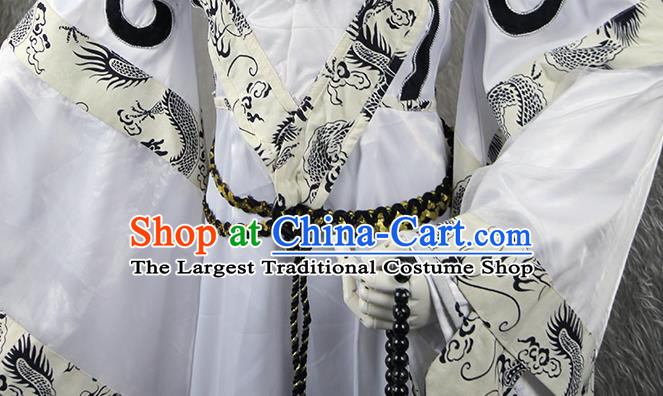 Chinese Ancient Magic Prince Garment Costumes Cosplay Swordsman White Clothing Traditional Soundtrack for PILI Puppet Apparels